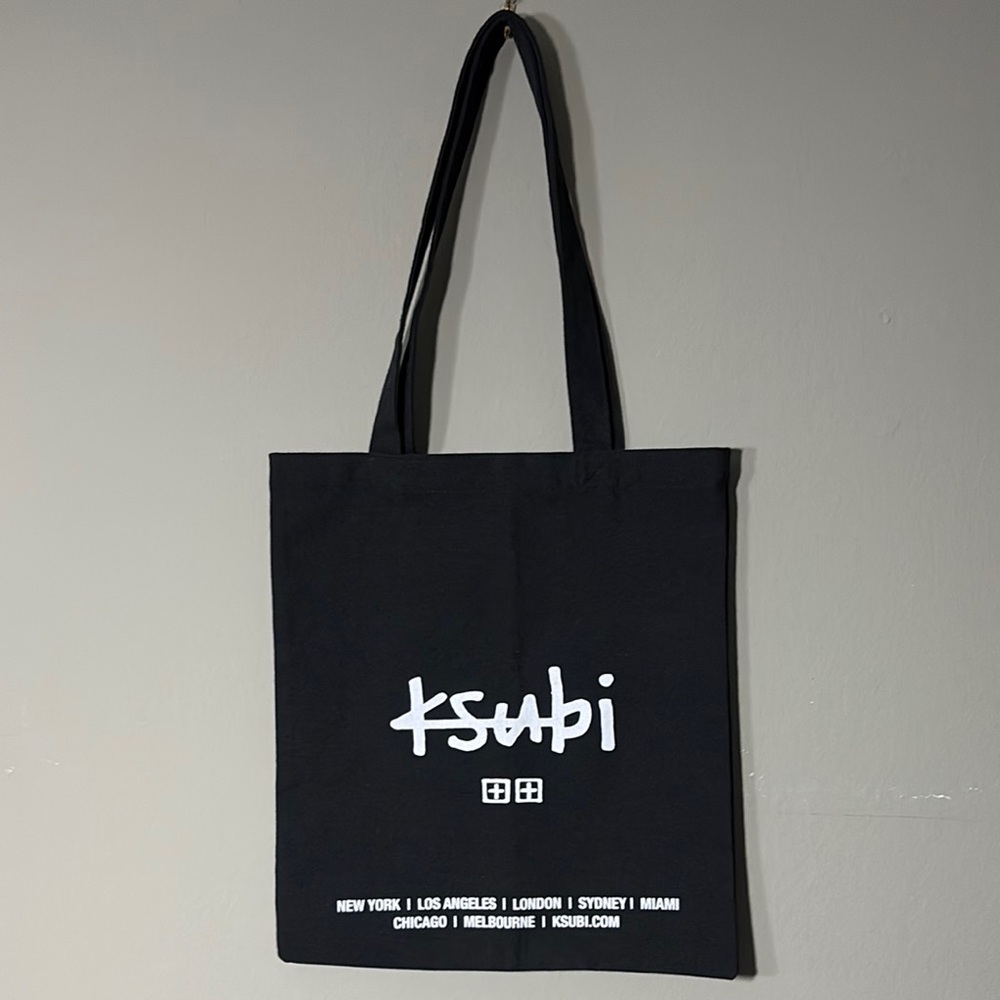 KSUBI Black Canvas Tote Bag (NWOT)